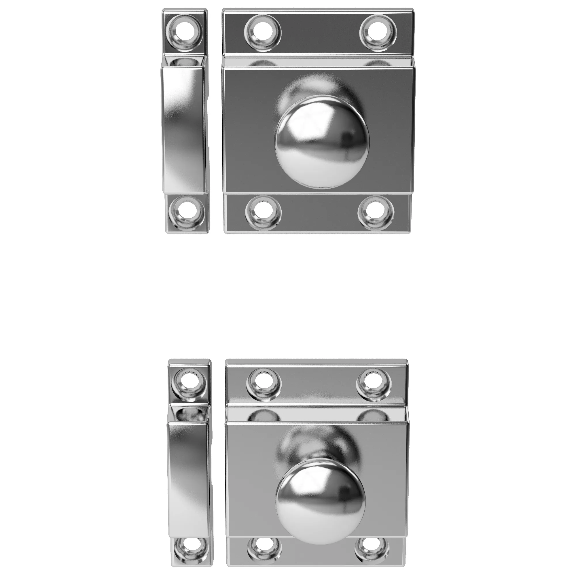 GoodHome Chervil Chrome Effect Kitchen Cabinet Latch Pack Of 2 (L)52mm (H)50mm 2 GoodHome Chervil Chrome Effect Kitchen Cabinet Latch Pack Of 2 (L)52mm (H)50mm - Image 2