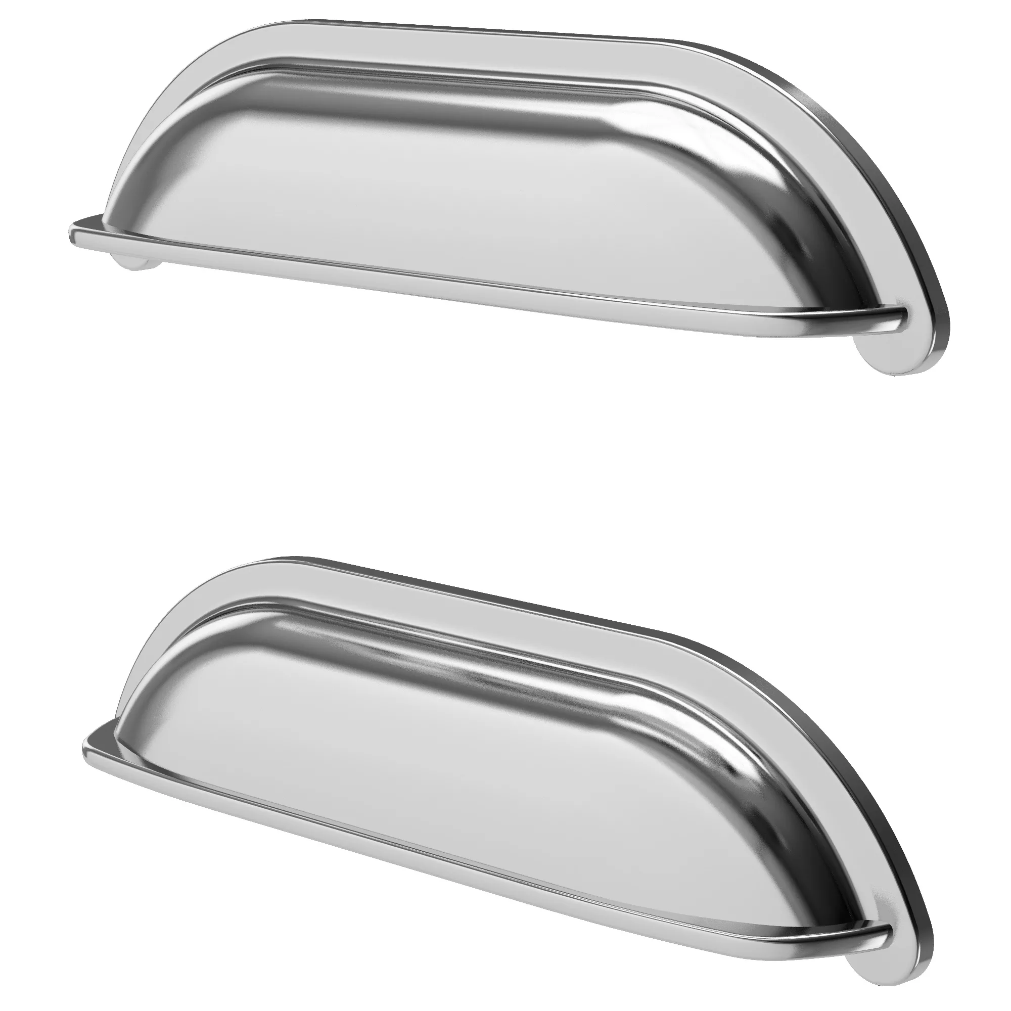 GoodHome Chervil Chrome Effect Kitchen Cabinets Pull Handle (L)160mm 1 GoodHome Chervil Chrome Effect Kitchen Cabinets Pull Handle (L)160mm
