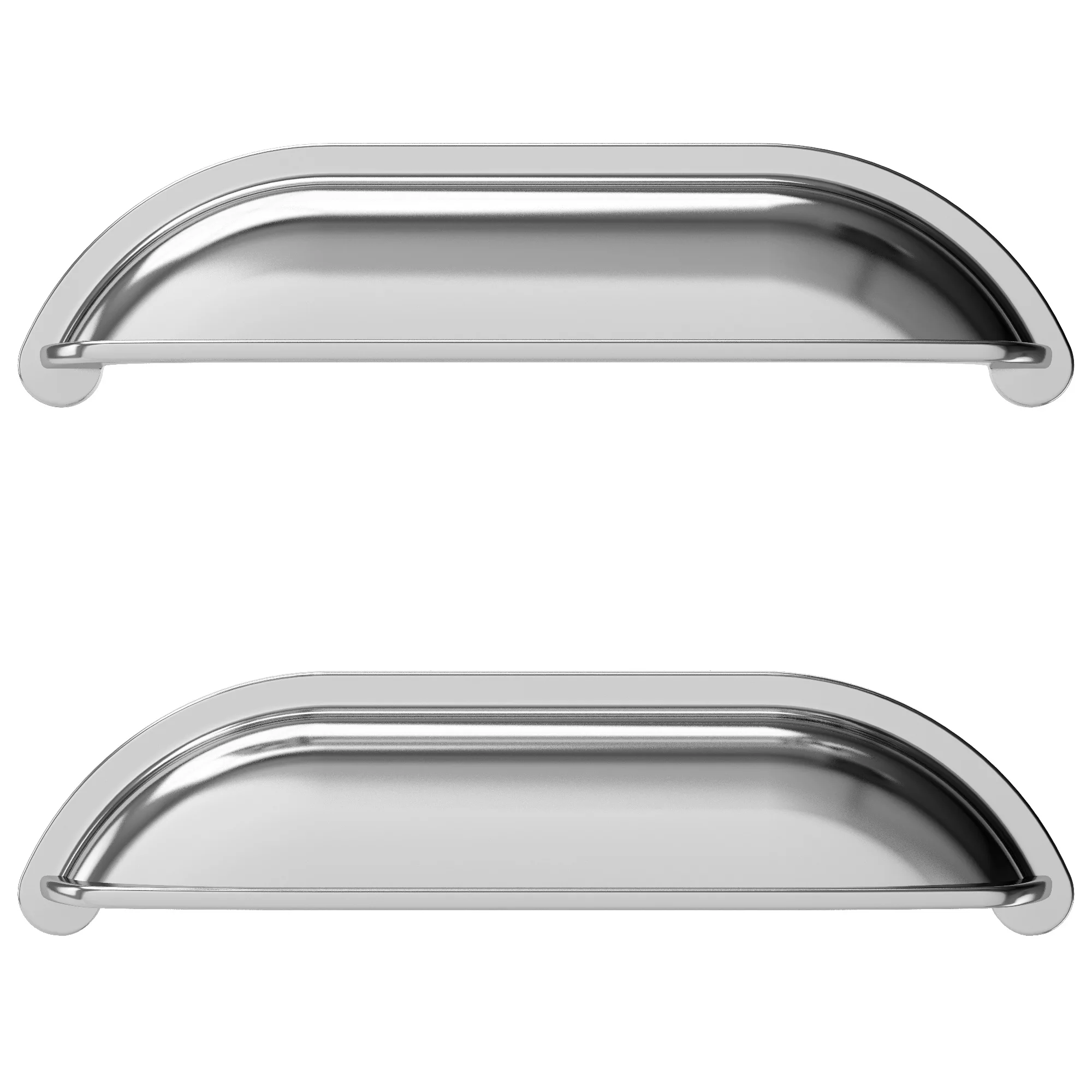 GoodHome Chervil Chrome Effect Kitchen Cabinets Pull Handle (L)160mm 2 GoodHome Chervil Chrome Effect Kitchen Cabinets Pull Handle (L)160mm - Image 2