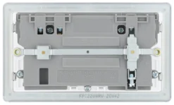 GoodHome Chrome 13A Flat Switched Double Screwless WiFi Extender Socket With USB -Master Yale Shop goodhome chrome 13a flat switched double screwless wifi extender socket with usb5059340135816 04c scaled