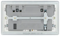 GoodHome Chrome Double 13A Screwless Switched Socket With USB X2 3.1A & White Inserts -Master Yale Shop goodhome chrome double 13a screwless switched socket with usb x2 3 1a white inserts5059340133270 04c scaled