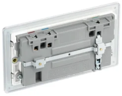 GoodHome Chrome Double 13A Screwless Switched Socket With USB X2 4.2A & White Inserts -Master Yale Shop goodhome chrome double 13a screwless switched socket with usb x2 4 2a white inserts5059340135786 21c scaled