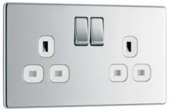GoodHome Chrome Double 13A Socket & White Inserts, Pack Of 5 8 GoodHome Chrome Double 13A Socket & White Inserts, Pack Of 5 -Master Yale Shop goodhome chrome double 13a socket white inserts pack of 55059340133355 03c scaled