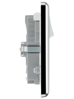 GoodHome Chrome Double 13A Switched Socket With USB X2 3.1A & White Inserts -Master Yale Shop goodhome chrome double 13a switched socket with usb x2 3 1a white inserts5059340134468 05c scaled