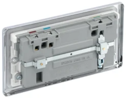 GoodHome Chrome Double 13A Switched Socket With USB X2 3.1A & White Inserts -Master Yale Shop goodhome chrome double 13a switched socket with usb x2 3 1a white inserts5059340134468 21c scaled