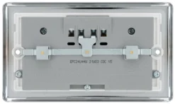 GoodHome Chrome Double 13A Unswitched Socket With USB X4 & White Inserts -Master Yale Shop goodhome chrome double 13a unswitched socket with usb x4 white inserts5059340134628 04c scaled