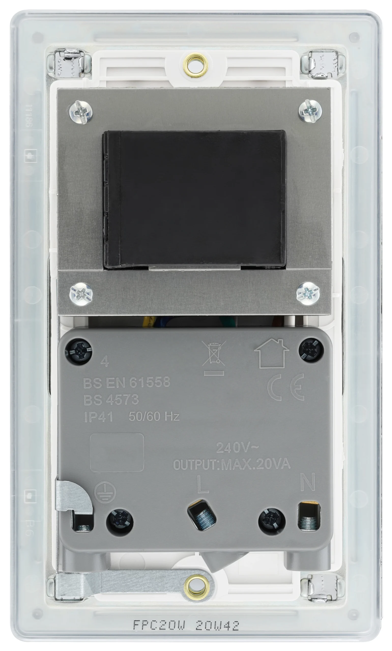 GoodHome Chrome Double Flat Screwless Shaver Socket Gloss Chrome Effect 4 GoodHome Chrome Double Flat Screwless Shaver Socket Gloss Chrome Effect - Image 4