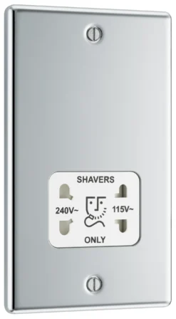 GoodHome Chrome Double Raised Rounded Screwed Shaver Socket Gloss Chrome Effect 8 GoodHome Chrome Double Raised Rounded Screwed Shaver Socket Gloss Chrome Effect -Master Yale Shop goodhome chrome double raised rounded screwed shaver socket gloss chrome effect5059340134383 03c scaled
