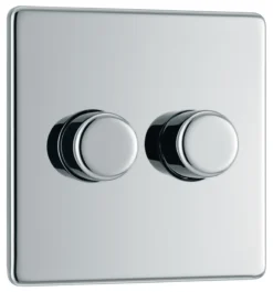 GoodHome Chrome Flat Profile Double 2 Way 400W Screwless Dimmer Switch 8 GoodHome Chrome Flat Profile Double 2 Way 400W Screwless Dimmer Switch -Master Yale Shop goodhome chrome flat profile double 2 way 400w screwless dimmer switch5059340132822 03c scaled