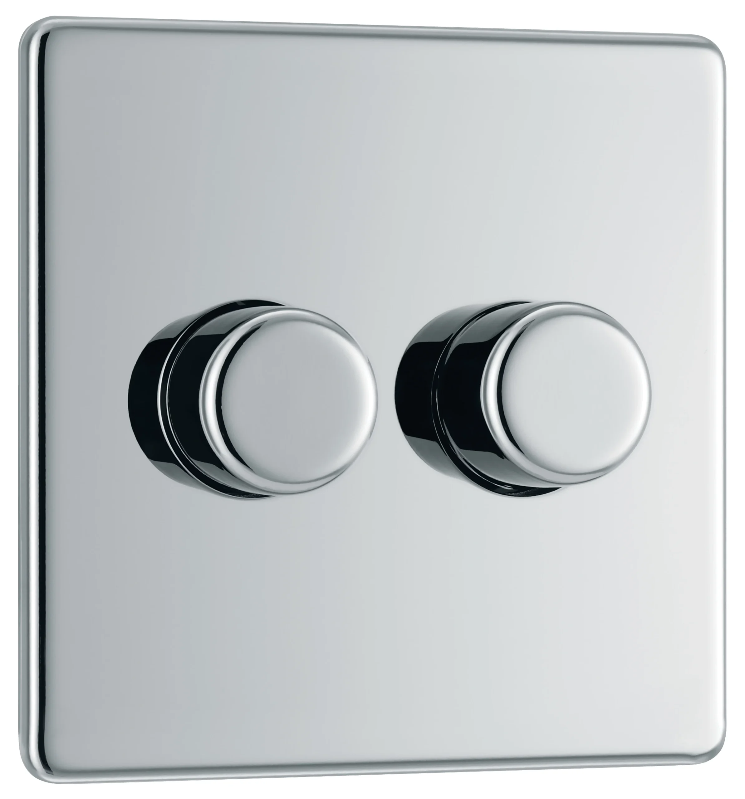 GoodHome Chrome Flat Profile Double 2 Way 400W Screwless Dimmer Switch 3 GoodHome Chrome Flat Profile Double 2 Way 400W Screwless Dimmer Switch - Image 3