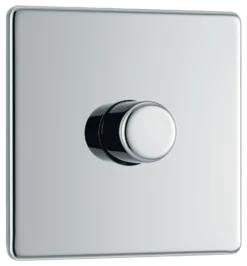 GoodHome Chrome Flat Profile Single 2 Way 400W Screwless Dimmer Switch -Master Yale Shop goodhome chrome flat profile single 2 way 400w screwless dimmer switch5059340132785 03c scaled