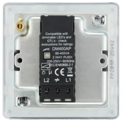 GoodHome Chrome Flat Profile Single 2 Way 400W Screwless Dimmer Switch -Master Yale Shop goodhome chrome flat profile single 2 way 400w screwless dimmer switch5059340132785 04c scaled