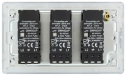 GoodHome Chrome Flat Profile Triple 2 Way 400W Screwless Dimmer Switch -Master Yale Shop goodhome chrome flat profile triple 2 way 400w screwless dimmer switch5059340132860 04c scaled