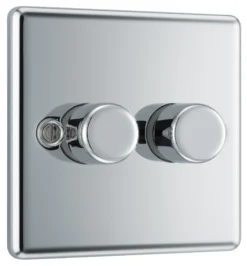 GoodHome Chrome Raised Rounded Profile Double 2 Way 400W Dimmer Switch -Master Yale Shop goodhome chrome raised rounded profile double 2 way 400w dimmer switch5059340133782 03c scaled