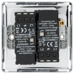 GoodHome Chrome Raised Rounded Profile Double 2 Way 400W Dimmer Switch -Master Yale Shop goodhome chrome raised rounded profile double 2 way 400w dimmer switch5059340133782 04c scaled