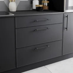 GoodHome Dukkah Matt Black Kitchen Cabinets Pull Handle (L)257mm -Master Yale Shop goodhome dukkah matt black kitchen cabinets pull handle l 257mm5059340482002 01i scaled