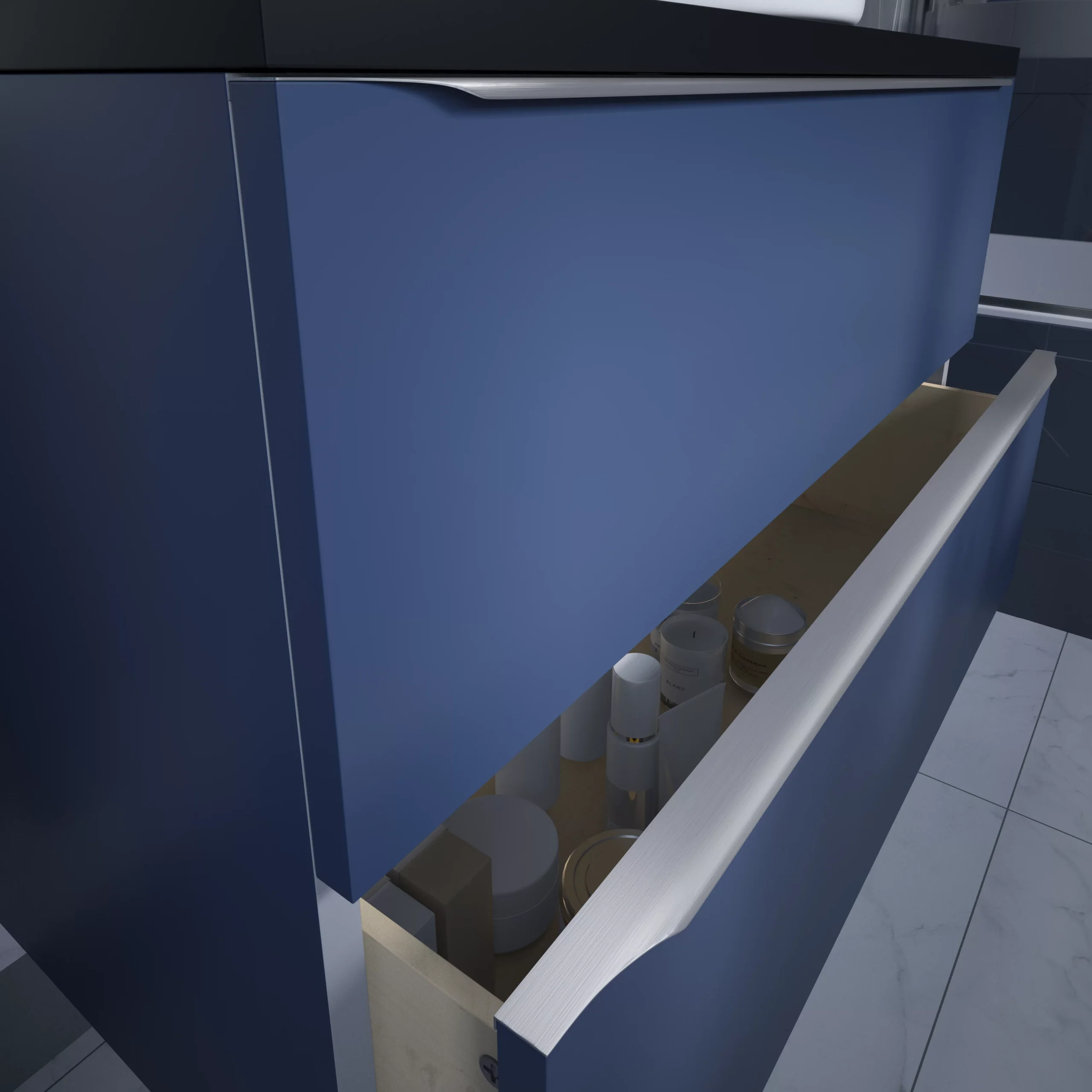 GoodHome Imandra Silver Effect Bathroom Edge Handle (L)1000mm 3 GoodHome Imandra Silver Effect Bathroom Edge Handle (L)1000mm - Image 3