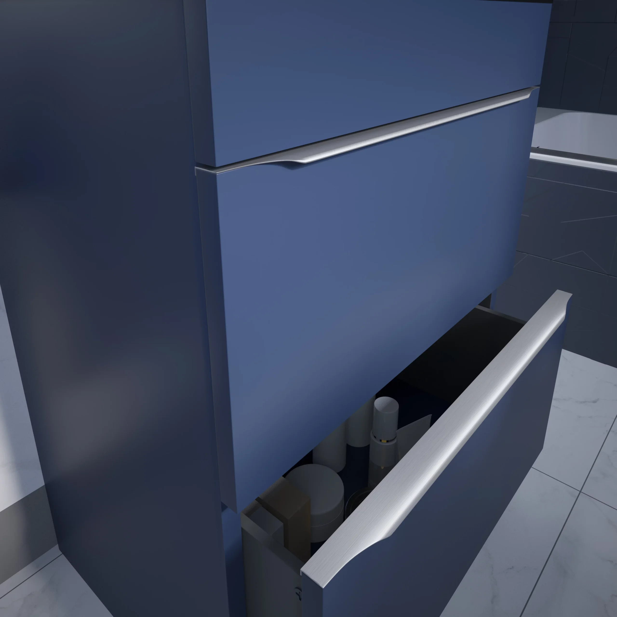 GoodHome Imandra Silver Effect Bathroom Edge Handle (L)600mm 3 GoodHome Imandra Silver Effect Bathroom Edge Handle (L)600mm - Image 3