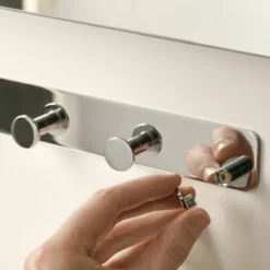 GoodHome Koros Steel 7 Hook Rail, (L)482mm (H)40mm -Master Yale Shop goodhome koros steel 7 hook rail l 482mm h 40mm3663602674092 02i scaled