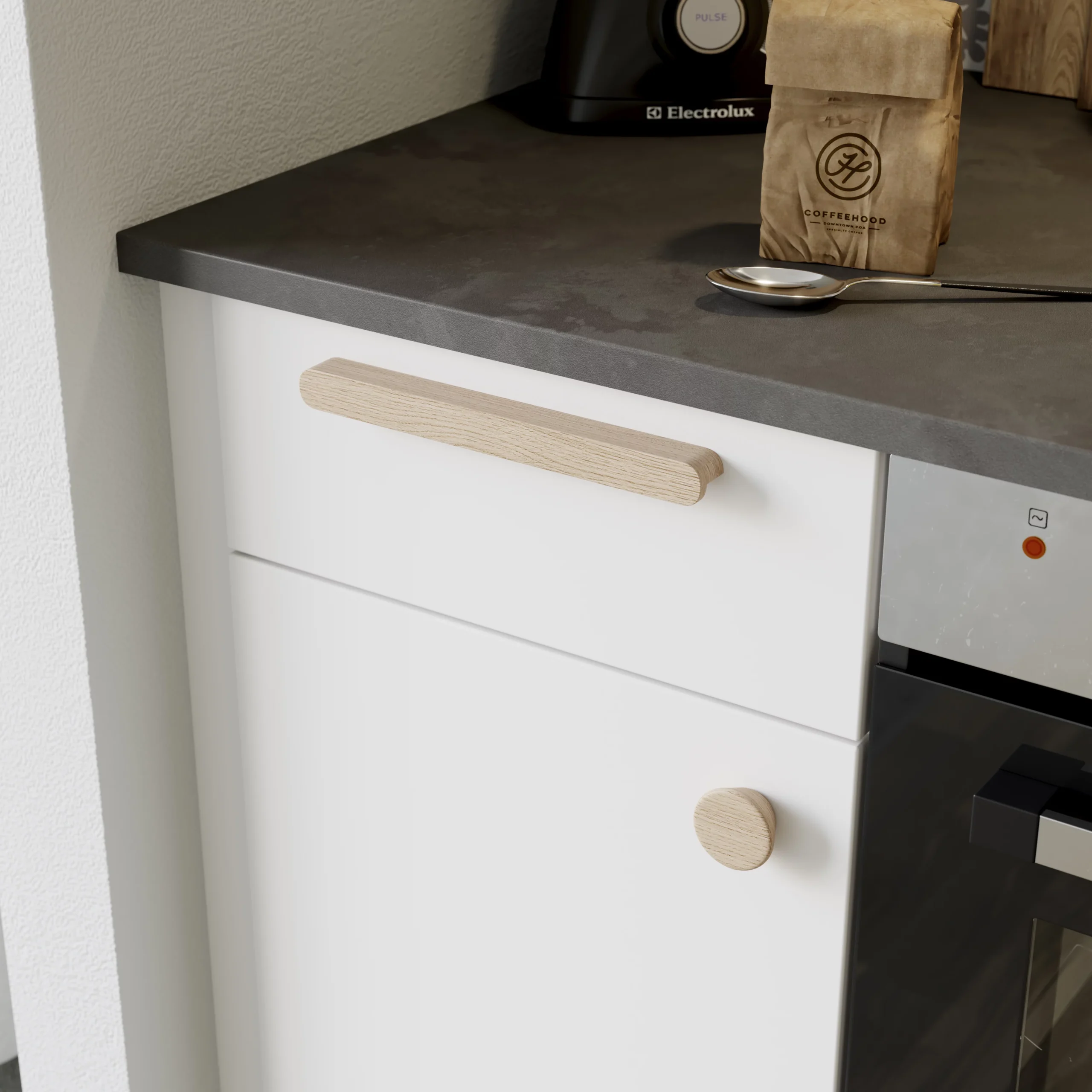 GoodHome Serrano Oak Effect Kitchen Cabinets Pull Handle (L)240mm 5 GoodHome Serrano Oak Effect Kitchen Cabinets Pull Handle (L)240mm - Image 5