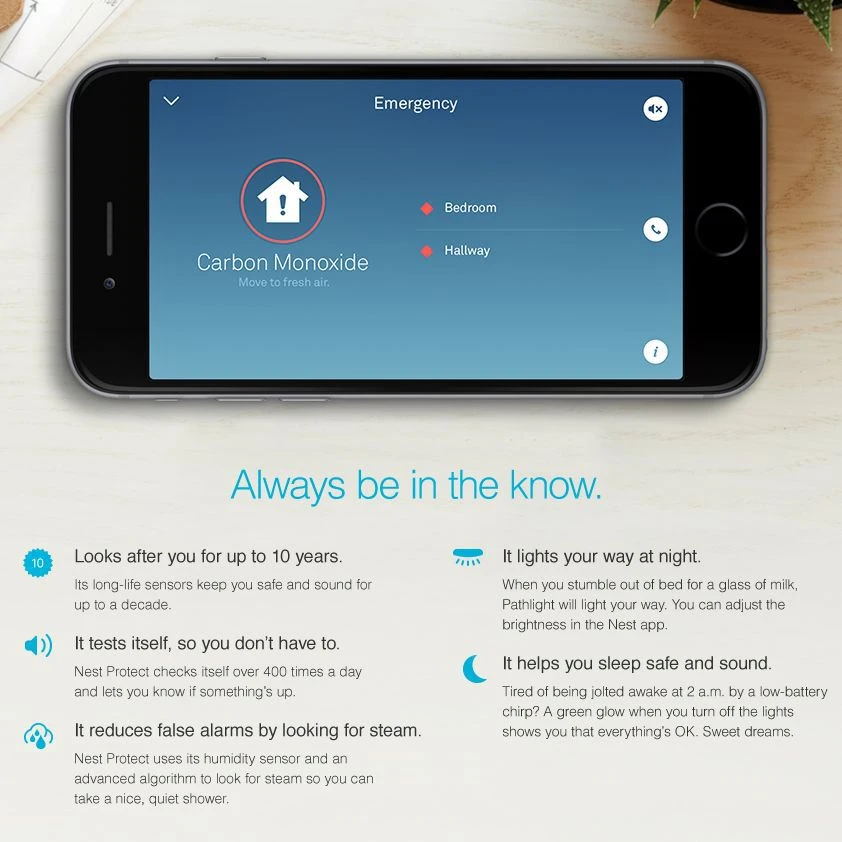 Google Nest Battery-powered Smoke & Carbon Monoxide Alarm 7 Google Nest Battery-powered Smoke & Carbon Monoxide Alarm - Image 7