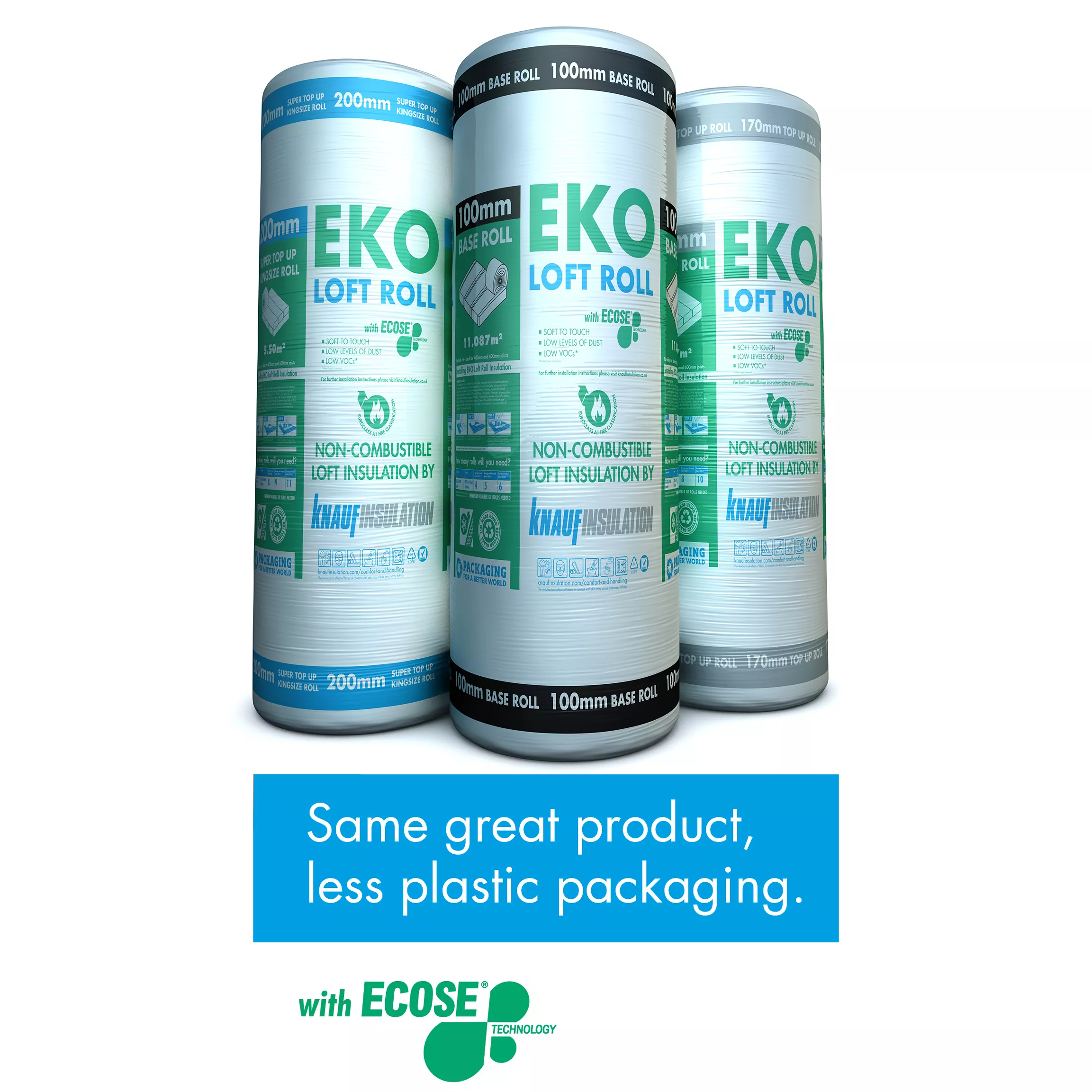 Knauf Insulation Eko Roll Loft Insulation Roll, (L)5.68m (W)1.14m (T)170mm 2 Knauf Insulation Eko Roll Loft Insulation Roll, (L)5.68m (W)1.14m (T)170mm - Image 2