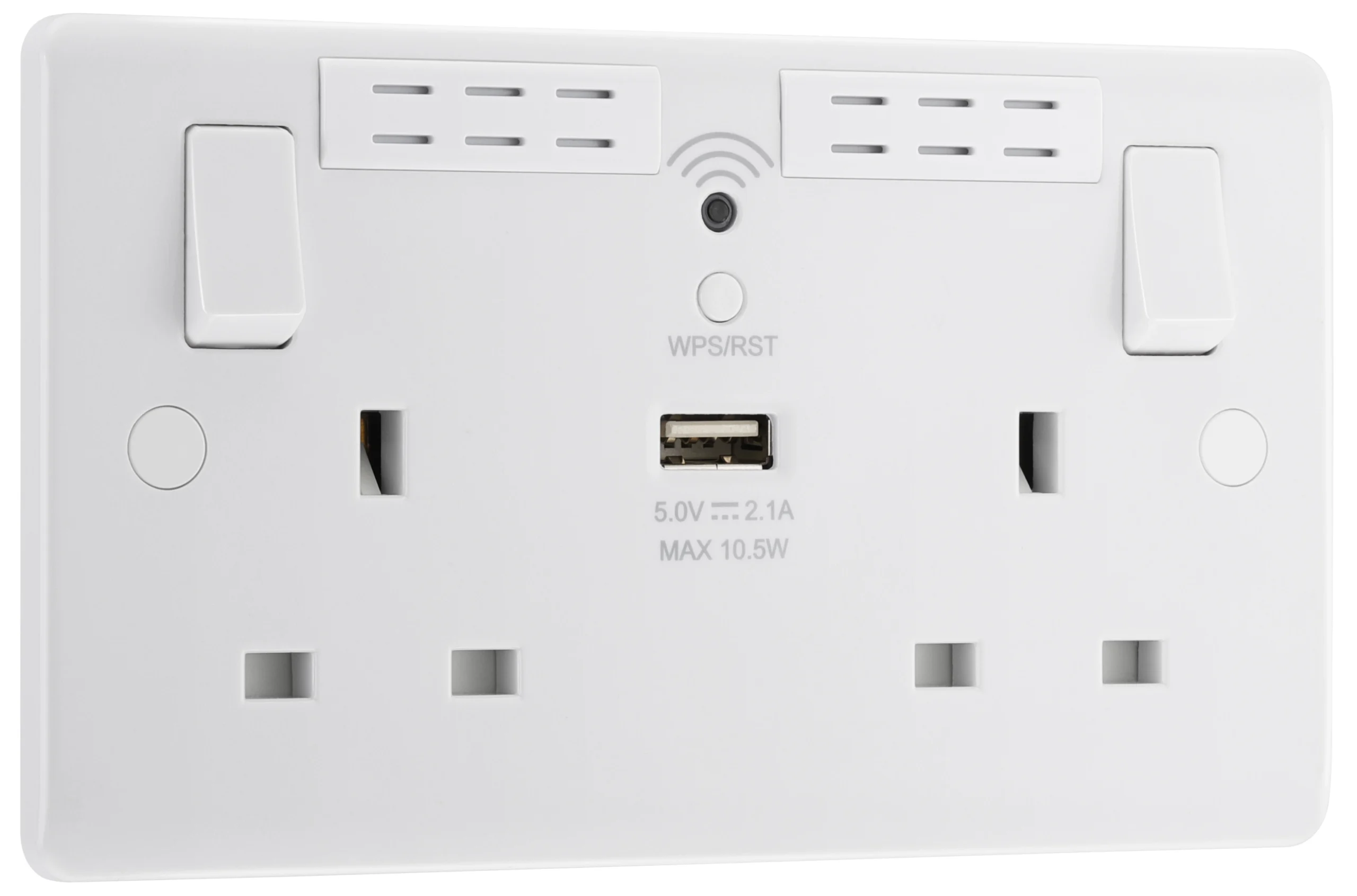 LAP White 13A Raised Slim Switched Double WiFi Extender Socket With USB 3 LAP White 13A Raised Slim Switched Double WiFi Extender Socket With USB - Image 3
