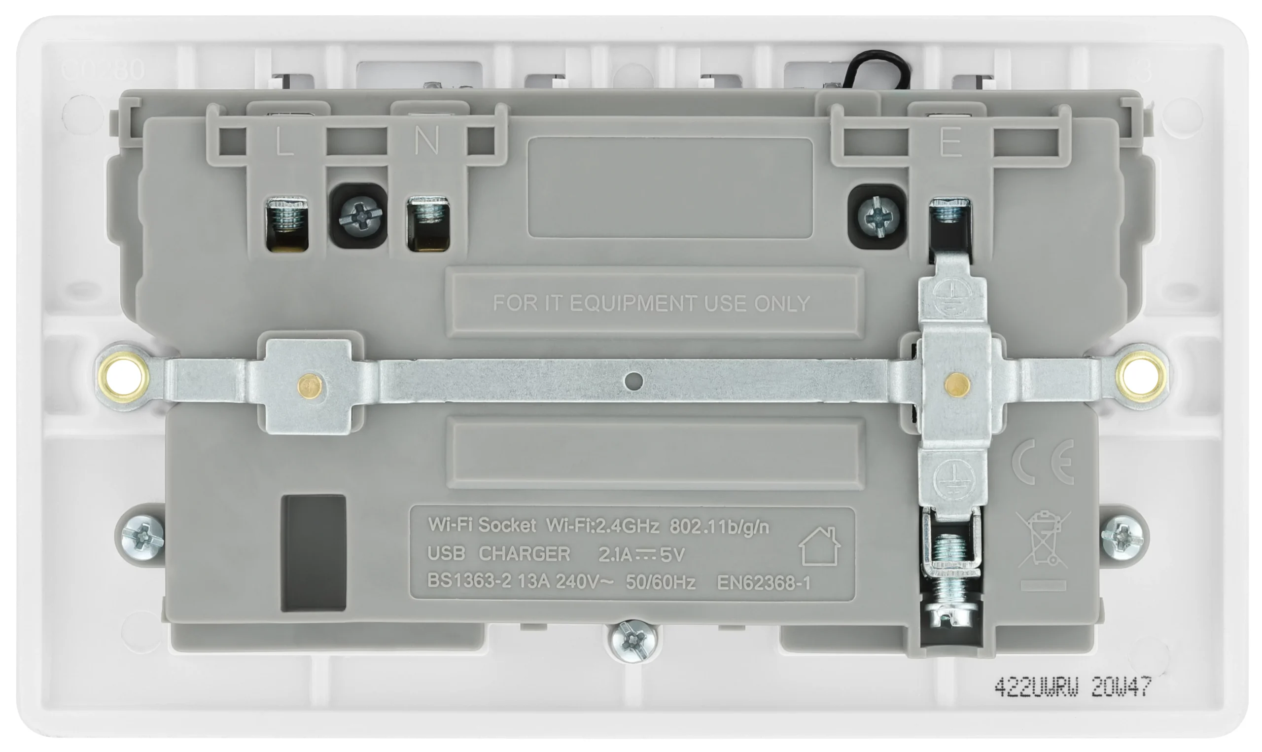 LAP White 13A Raised Slim Switched Double WiFi Extender Socket With USB 4 LAP White 13A Raised Slim Switched Double WiFi Extender Socket With USB - Image 4