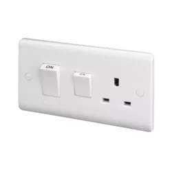 LAP White Cooker Switch & Socket & Colour Matched Inserts