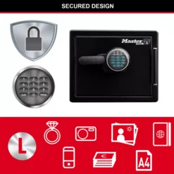 Master Lock 22L Fire-rated Electronic Combination Digitally-locked Safe -Master Yale Shop master lock 22l fire rated electronic combination digitally locked safe0049074025656 37c bq