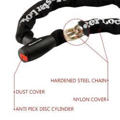 Master Lock Black Steel Bike & Motorbike Security Chain, (L)2m (Dia)10mm -Master Yale Shop master lock black steel bike motorbike security chain l 2m dia 10mm3520190922632 36c bq