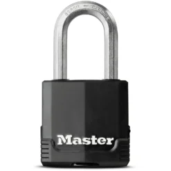Master Lock Excell Heavy Duty Laminated Black 4 Pin Tumbler Cylinder Open Shackle Padlock (W)49mm