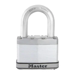 Master Lock Excell Heavy Duty Laminated Steel Black Medium Open Shackle Padlock (W)64mm