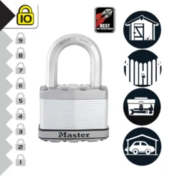 Master Lock Excell Heavy Duty Laminated Steel Black Medium Open Shackle Padlock (W)64mm -Master Yale Shop master lock excell heavy duty laminated steel black medium open shackle padlock w 64mm3520190929655 37c bq