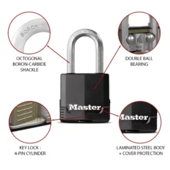 Master Lock Excell Heavy Duty Laminated Steel Black Open Shackle Padlock (W)48mm, Pack Of 2 -Master Yale Shop master lock excell heavy duty laminated steel black open shackle padlock w 48mm pack of 23520190936875 36c bq