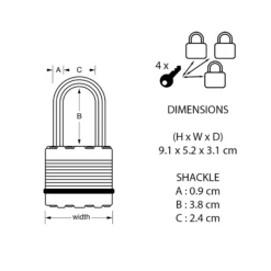 Master Lock Excell Heavy Duty Laminated Steel Medium Open Shackle Padlock (W)50mm, Pack Of 3 -Master Yale Shop master lock excell heavy duty laminated steel medium open shackle padlock w 50mm pack of 33520190929648 01t bq