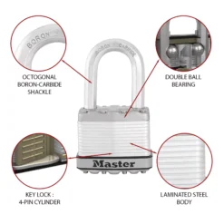 Master Lock Excell Heavy Duty Laminated Steel Medium Open Shackle Padlock (W)50mm, Pack Of 3 -Master Yale Shop master lock excell heavy duty laminated steel medium open shackle padlock w 50mm pack of 33520190929648 36c bq