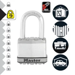 Master Lock Excell Heavy Duty Laminated Steel Medium Open Shackle Padlock (W)50mm, Pack Of 3 -Master Yale Shop master lock excell heavy duty laminated steel medium open shackle padlock w 50mm pack of 33520190929648 37c bq