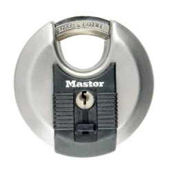 Master Lock Excell Heavy Duty Stainless Steel Black Closed Shackle Disc Padlock (W)80mm