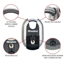 Master Lock Excell Steel Black Closed Shackle Padlock (W)80mm -Master Yale Shop master lock excell steel black closed shackle padlock w 80mm3520190929709 36c bq