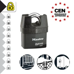Master Lock ProSeries Laminated Steel Black Closed Shackle Padlock (W)67mm -Master Yale Shop master lock proseries laminated steel black closed shackle padlock w 67mm3520190057549 37c bq