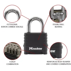 Master Lock Weather Tough Black Zinc Combination Padlock (W)56mm -Master Yale Shop master lock weather tough black zinc combination padlock w 56mm3520190942548 36c bq