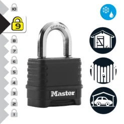 Master Lock Weather Tough Black Zinc Combination Padlock (W)56mm -Master Yale Shop master lock weather tough black zinc combination padlock w 56mm3520190942548 37c bq