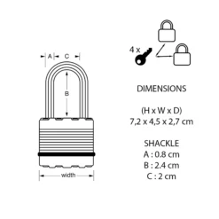 Master Lock Weather Tough Laminated Steel Padlock (W)45mm, Pack Of 2 -Master Yale Shop master lock weather tough laminated steel padlock w 45mm pack of 23520190936837 01t bq