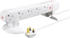 Masterplug 10 Socket 13A Surge Protected White Extension Lead, 2m -Master Yale Shop masterplug 10 socket 13a surge protected white extension lead 2m5015056626079 06c bq scaled