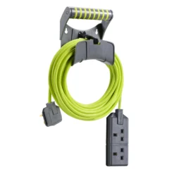 Masterplug 2 Socket 13A Grey & Green Extension Lead, 10m