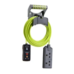 Masterplug 2 Socket 13A Grey & Green Extension Lead With RCD, 10m