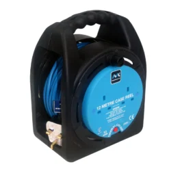 Masterplug 2 Socket Black Outdoor Cable Reel, 12m