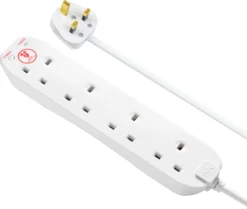 Masterplug 4 Socket 13A Surge Protected White Extension Lead, 4m -Master Yale Shop masterplug 4 socket 13a surge protected white extension lead 4m5015056663814 06c bq scaled