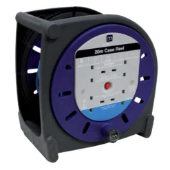 Masterplug 4 Socket Black Cable Reel, 20m